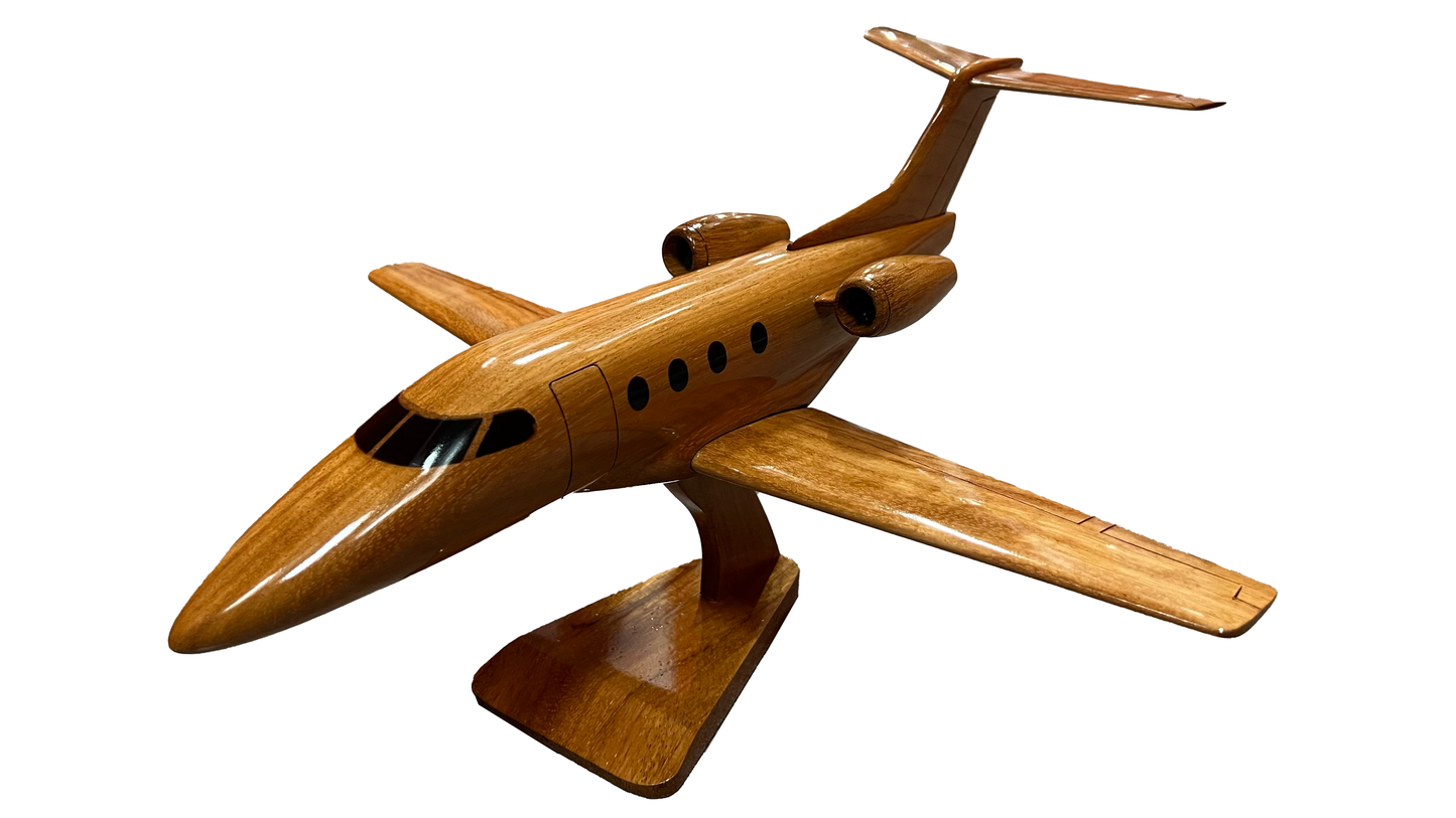 Embraer Phenom EV-100 ( EV100 ) Mahogany Wood Desktop Airplane Model
