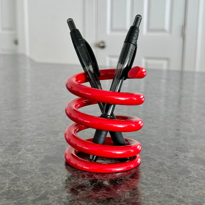 Spring Powder Coated Aviation Art Modern Mid Century Pencil Pen Holder (3-3/4 Inches)