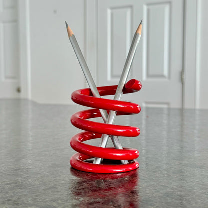 Spring Powder Coated Aviation Art Modern Mid Century Pencil Pen Holder (3-3/4 Inches)