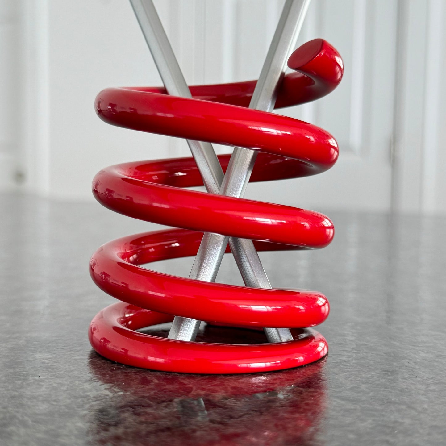 Spring Powder Coated Aviation Art Modern Mid Century Pencil Pen Holder (3-3/4 Inches)