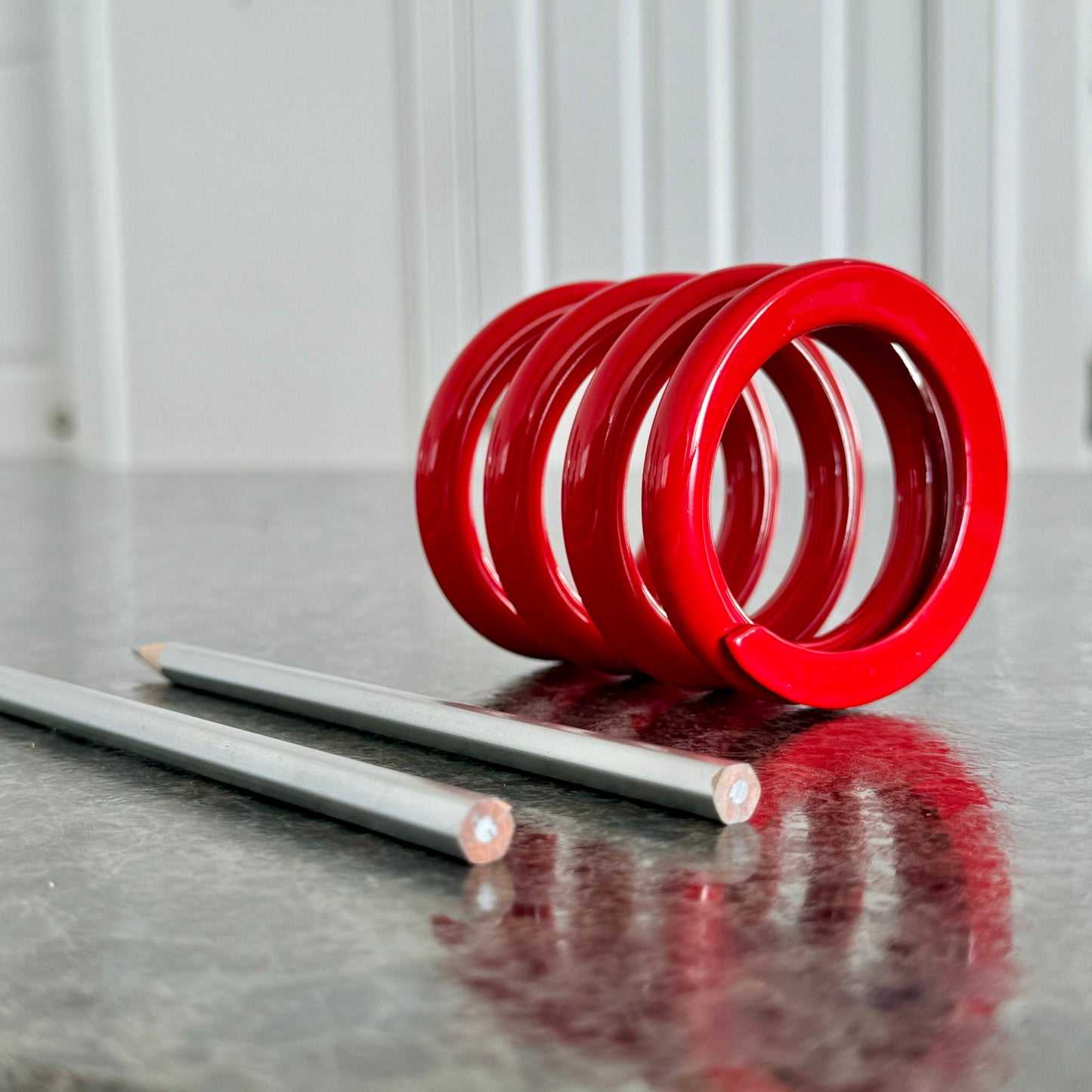 Spring Powder Coated Aviation Art Modern Mid Century Pencil Pen Holder (3-3/4 Inches)