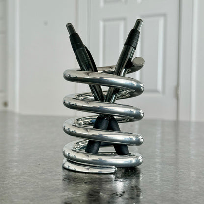 Spring Powder Coated Aviation Art Modern Mid Century Pencil Pen Holder (3-3/4 Inches)