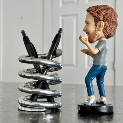 Spring Powder Coated Aviation Art Modern Mid Century Pencil Pen Holder (3-3/4 Inches)