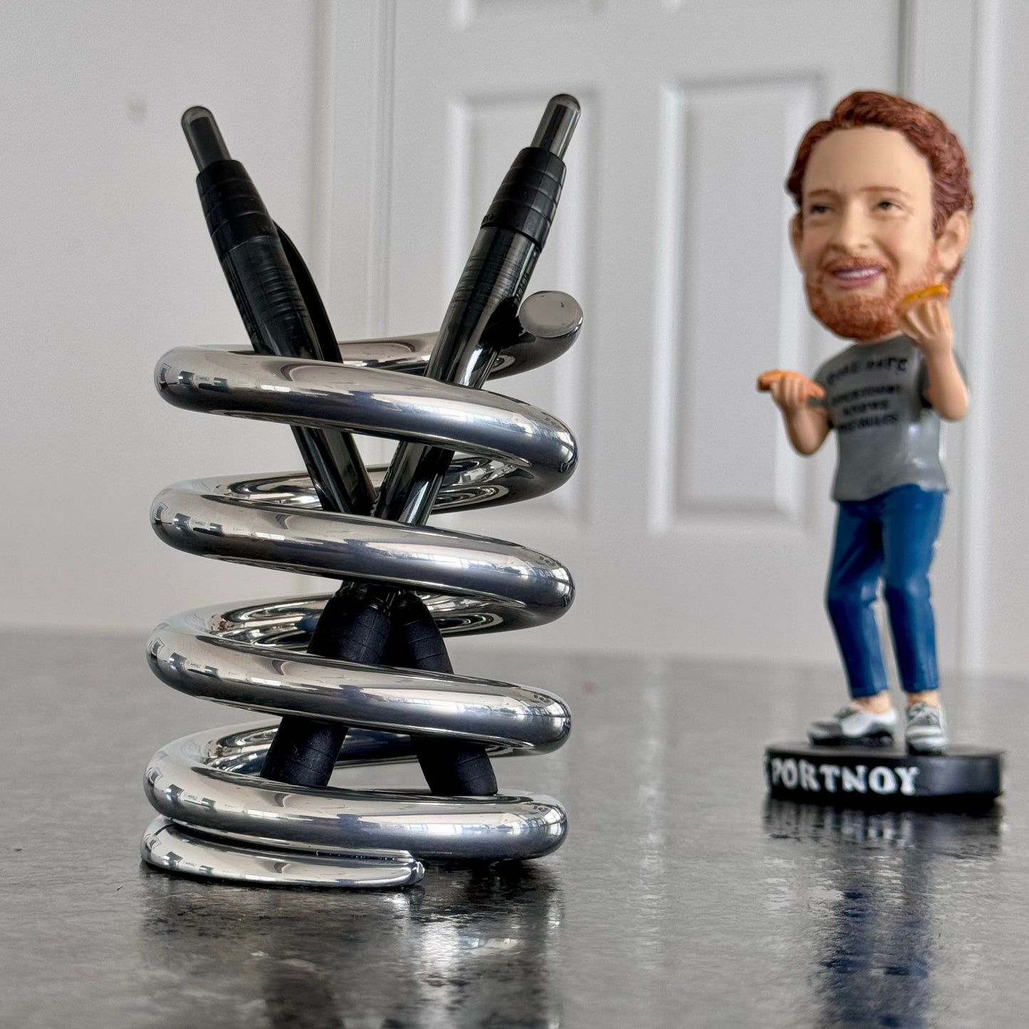 Spring Powder Coated Aviation Art Modern Mid Century Pencil Pen Holder (3-3/4 Inches)