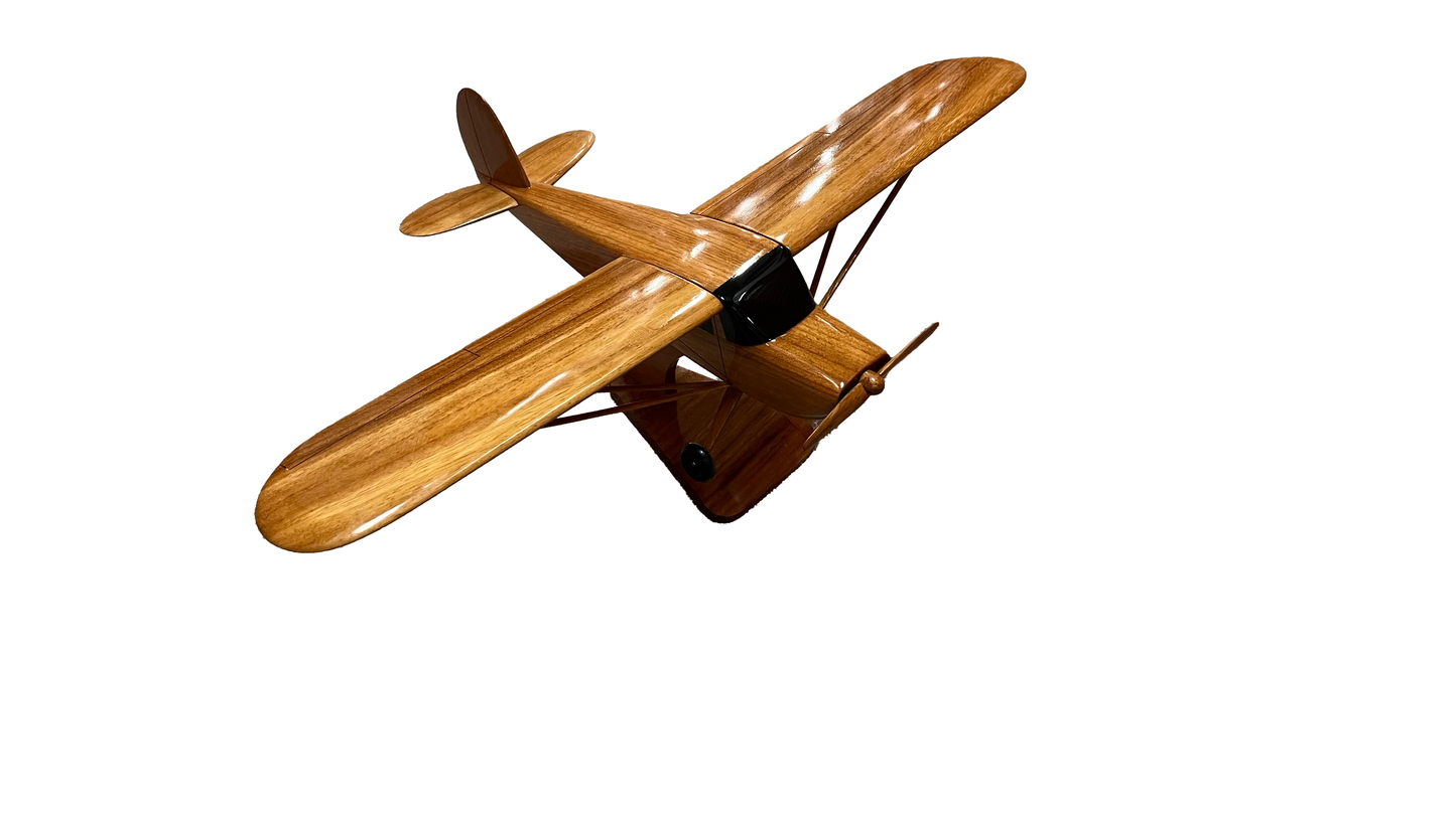 Cessna 140 Mahogany Wood Desktop Airplane Model.