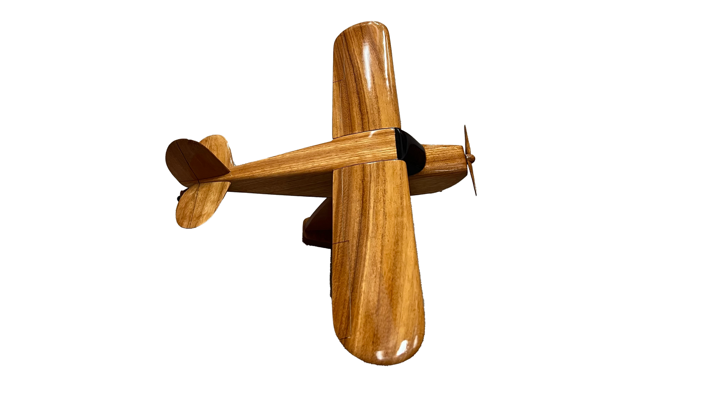 Cessna 140 Mahogany Wood Desktop Airplane Model.