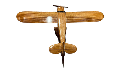 Cessna 140 Mahogany Wood Desktop Airplane Model.