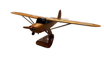 Cessna 140 Mahogany Wood Desktop Airplane Model.