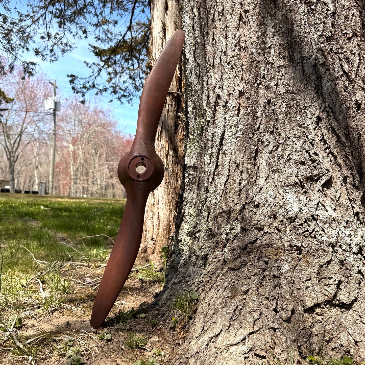 McCook Field 1920's Prototype Wooden Airplane Propeller w/ Spinner