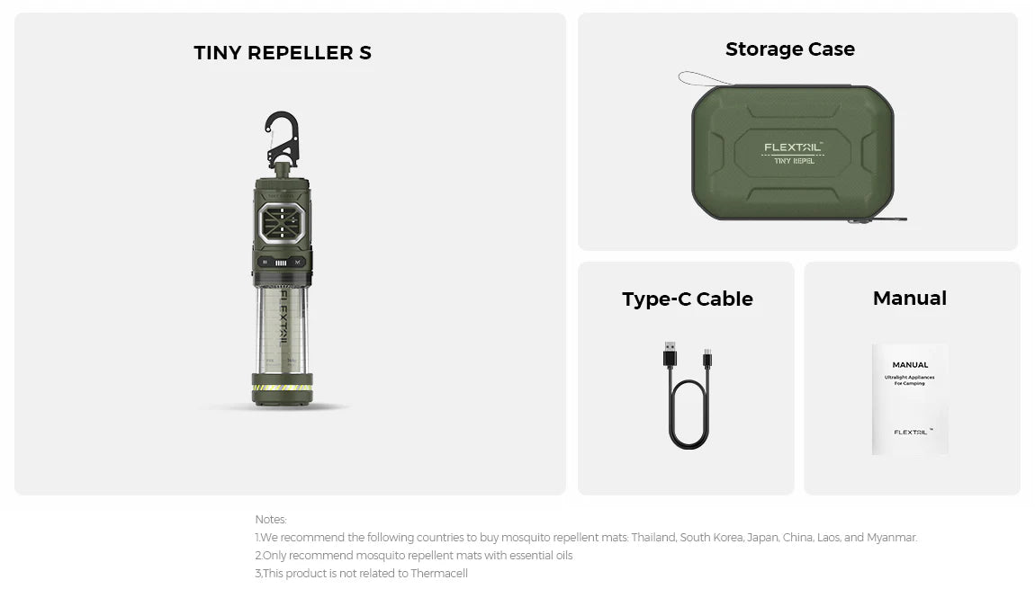 TINY REPELLER S - 2-in-1 Portable Mosquito Repellent with Lighting
