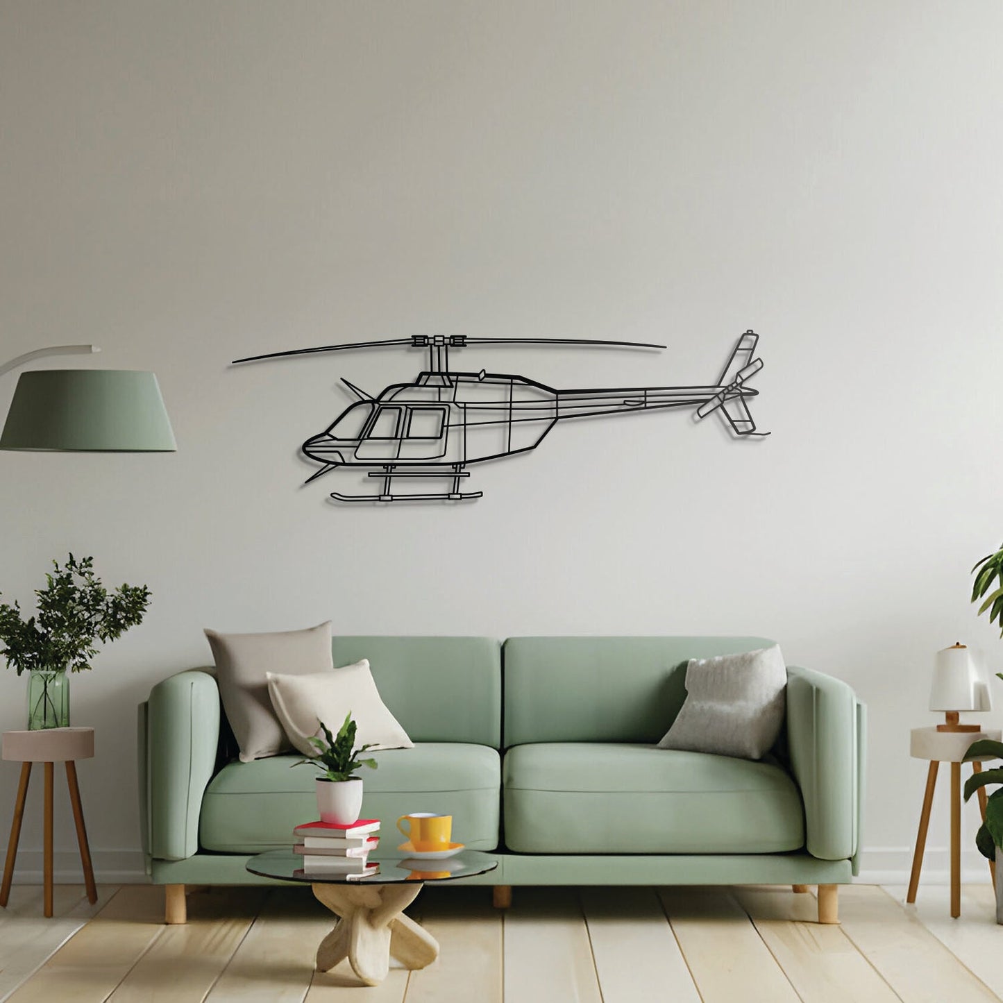 206B-3 JetRanger III Metal Aircraft Wall Art - NCP0356