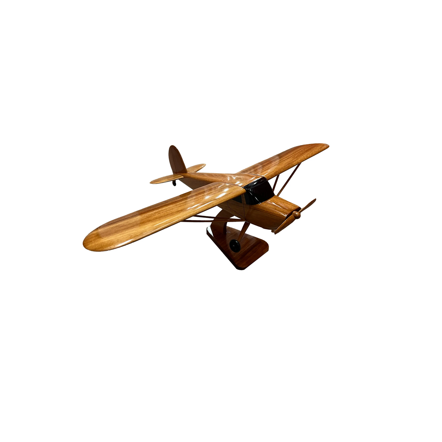 Cessna 140 Mahogany Wood Desktop Airplane Model.