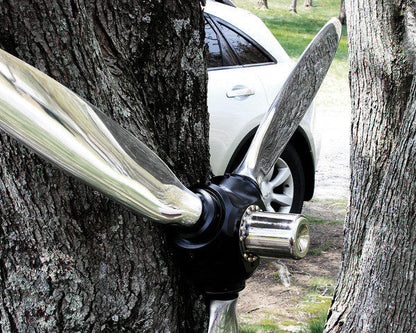3-Bladed McCauley Mirror High Polished Airplane Propeller Wall Sculpture